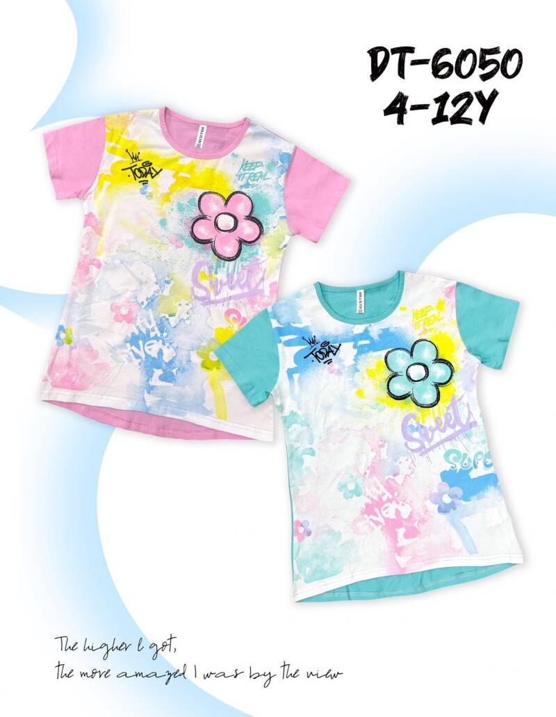 Bluzka dziewczęcy. Roz 4-12. Mix Kolor Paczka 5 szt.